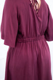 Vestido Sabrina - Decote V Manga Morcego em Viscolinho - Naguirre Shop