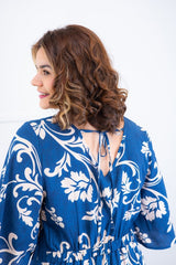 Vestido Sabrina - Decote V Manga Morcego em Viscolinho - Naguirre Shop