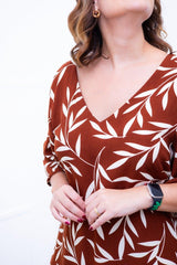 Vestido Sabrina - Decote V Manga Morcego em Viscolinho - Naguirre Shop