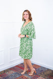 Vestido Sabrina - Decote V Manga Morcego em Viscolinho - Naguirre Shop