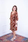 Vestido Sabrina - Decote V Manga Morcego em Viscolinho - Naguirre Shop