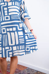 Vestido Sabrina - Decote V Manga Morcego em Viscolinho - Naguirre Shop