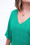 Vestido Sabrina - Decote V Manga Morcego em Viscolinho - Naguirre Shop