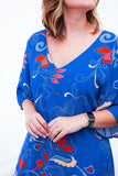Vestido Sabrina - Decote V Manga Morcego em Viscolinho - Naguirre Shop