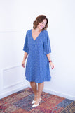 Vestido Sabrina - Decote V Manga Morcego em Viscolinho - Naguirre Shop