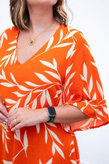 Vestido Sabrina - Decote V Manga Morcego em Viscolinho - Naguirre Shop