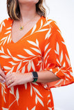 Vestido Sabrina - Decote V Manga Morcego em Viscolinho - Naguirre Shop
