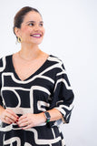 Vestido Sabrina - Decote V Manga Morcego em Viscolinho - Naguirre Shop