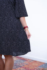 Vestido Sabrina - Decote V Manga Morcego em Viscolinho - Naguirre Shop