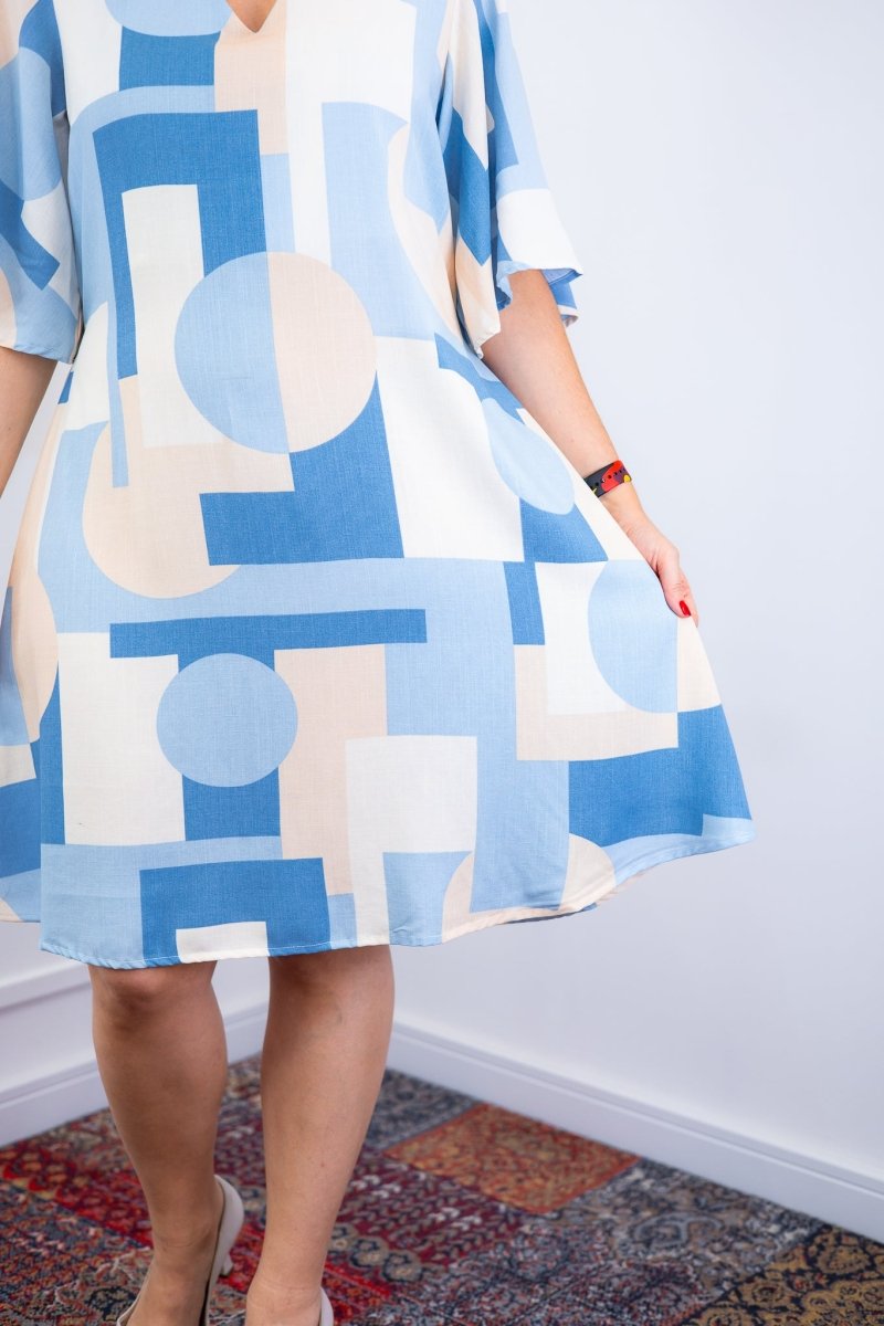 Vestido Sabrina - Decote V Manga Morcego em Viscolinho - Naguirre Shop