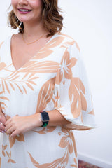 Vestido Sabrina - Decote V Manga Morcego em Viscolinho - Naguirre Shop