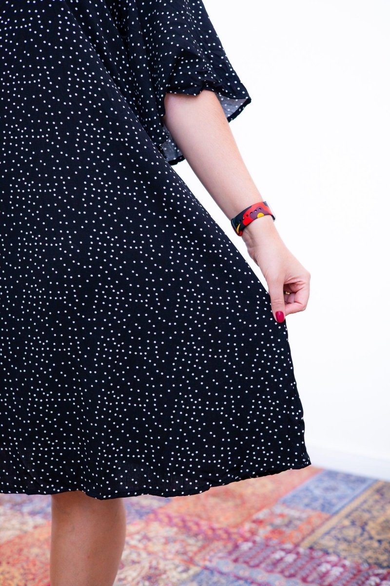 Vestido Sabrina - Decote V Manga Morcego em Viscolinho - Naguirre Shop