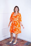 Vestido Sabrina - Decote V Manga Morcego em Viscolinho - Naguirre Shop