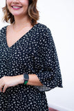 Vestido Sabrina - Decote V Manga Morcego em Viscolinho - Naguirre Shop