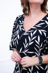 Vestido Sabrina - Decote V Manga Morcego em Viscolinho - Naguirre Shop
