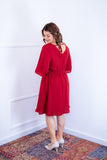 Vestido Sabrina - Decote V Manga Morcego em Viscolinho - Naguirre Shop