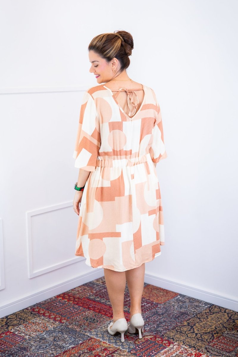 Vestido Sabrina - Decote V Manga Morcego em Viscolinho - Naguirre Shop