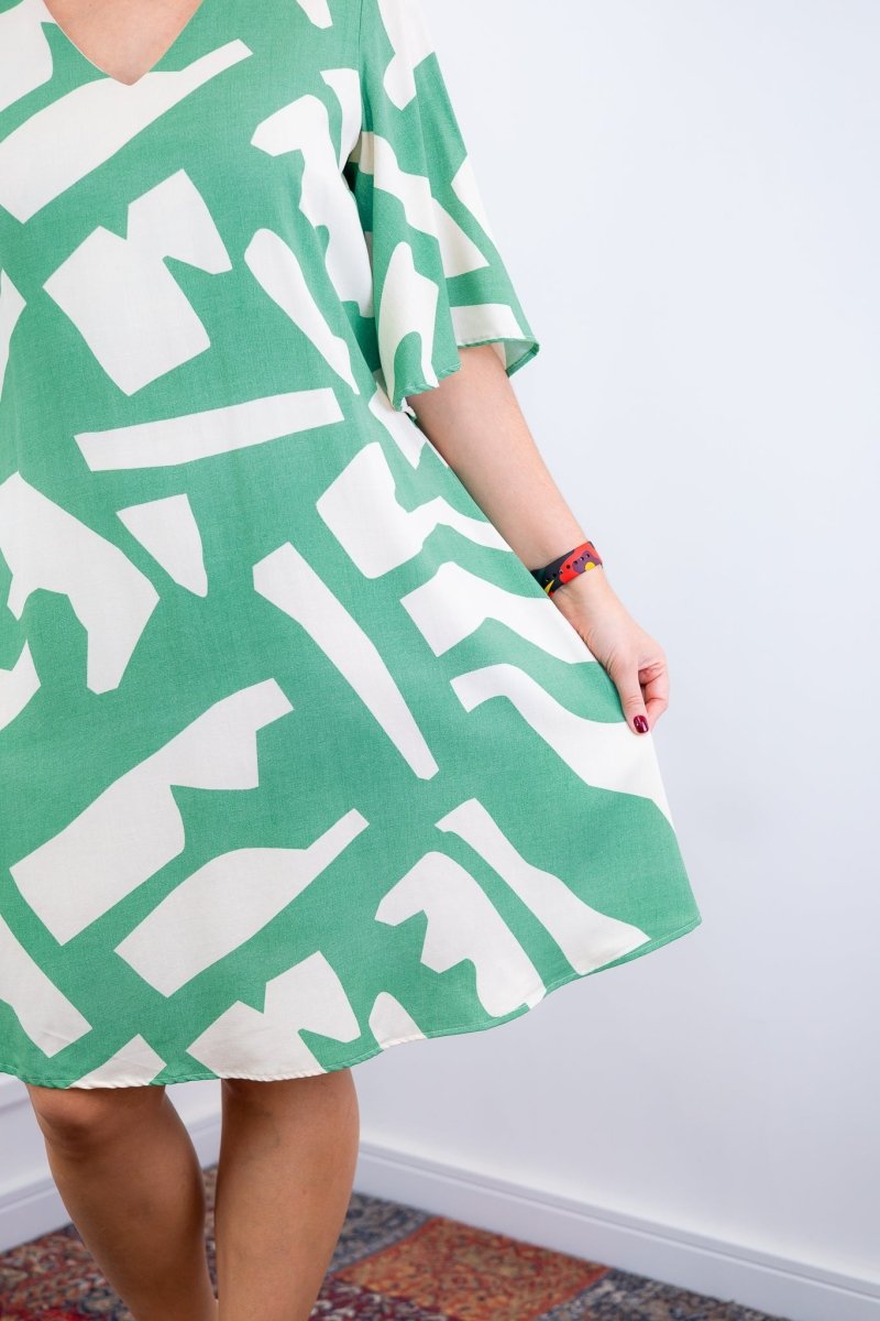 Vestido Sabrina - Decote V Manga Morcego em Viscolinho - Naguirre Shop
