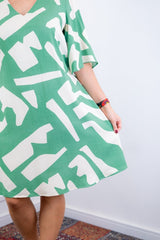 Vestido Sabrina - Decote V Manga Morcego em Viscolinho - Naguirre Shop