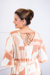 Vestido Sabrina - Decote V Manga Morcego em Viscolinho - Naguirre Shop