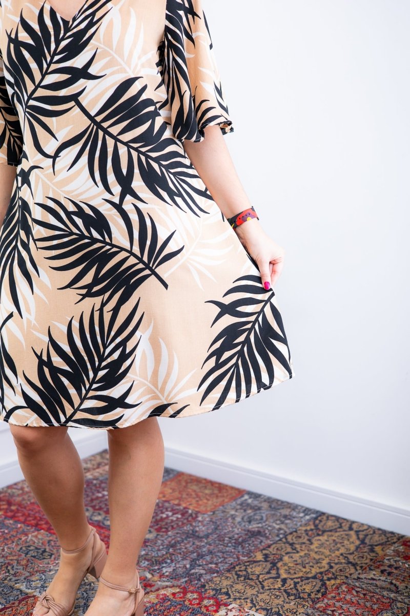 Vestido Sabrina - Decote V Manga Morcego em Viscolinho - Naguirre Shop