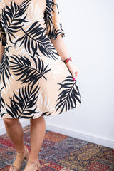 Vestido Sabrina - Decote V Manga Morcego em Viscolinho - Naguirre Shop