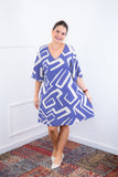 Vestido Sabrina - Decote V Manga Morcego em Viscolinho - Naguirre Shop