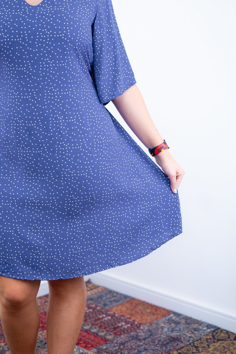 Vestido Sabrina - Decote V Manga Morcego em Viscolinho - Naguirre Shop