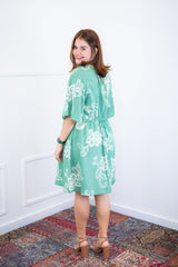 Vestido Sabrina - Decote V Manga Morcego em Viscolinho - Naguirre Shop