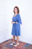 Vestido Sabrina - Decote V Manga Morcego em Viscolinho - Naguirre Shop