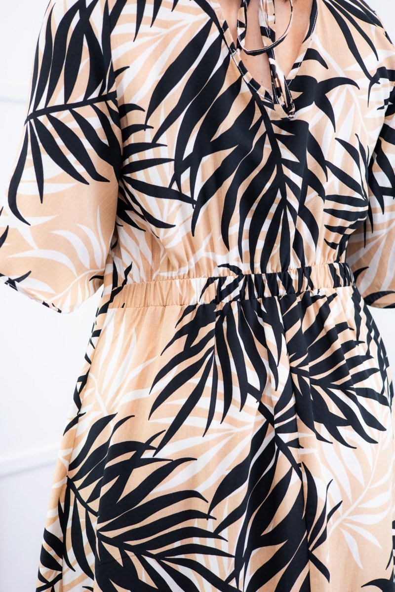 Vestido Sabrina - Decote V Manga Morcego em Viscolinho - Naguirre Shop