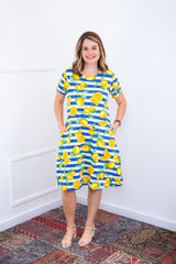 Vestido Sara - Malha Confort Deluxe Midi com Mangas e Bolsos - Naguirre Shop