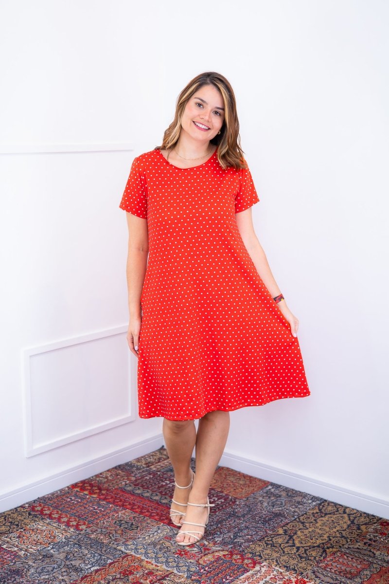 Vestido Sara - Malha Confort Deluxe Midi com Mangas e Bolsos - Naguirre Shop