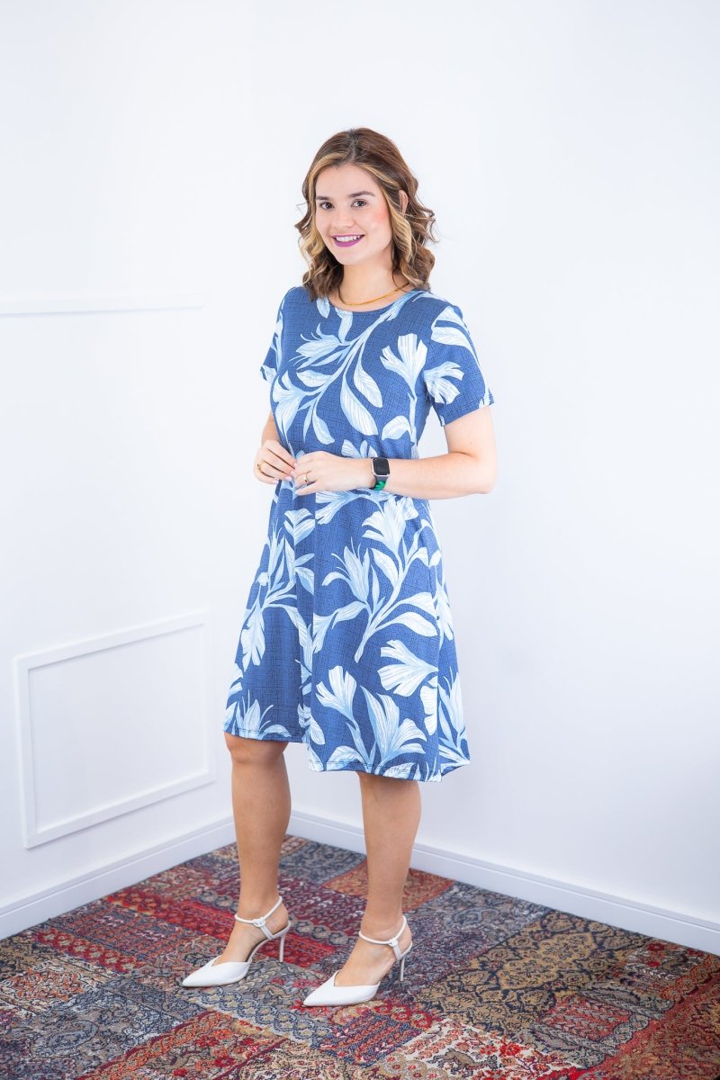 Vestido Sara - Malha Confort Deluxe Midi com Mangas e Bolsos - Naguirre Shop