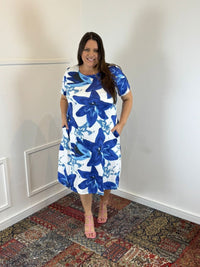 Vestido Sara - Malha Confort Deluxe Midi com Mangas e Bolsos - Naguirre Shop