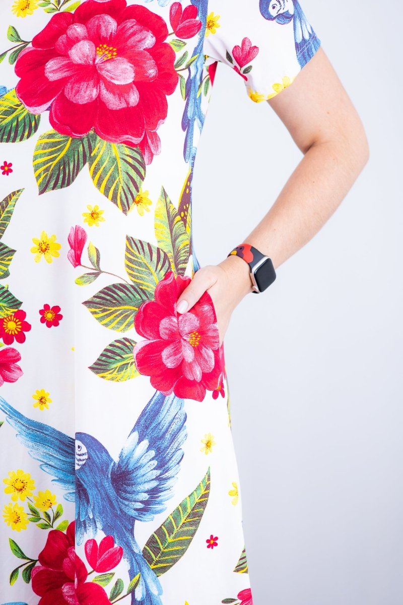 Vestido Sara - Malha Confort Deluxe Midi com Mangas e Bolsos - Naguirre Shop