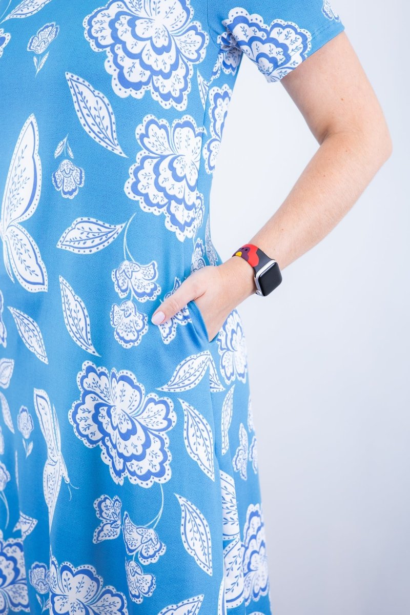 Vestido Sara - Malha Confort Deluxe Midi com Mangas e Bolsos - Naguirre Shop