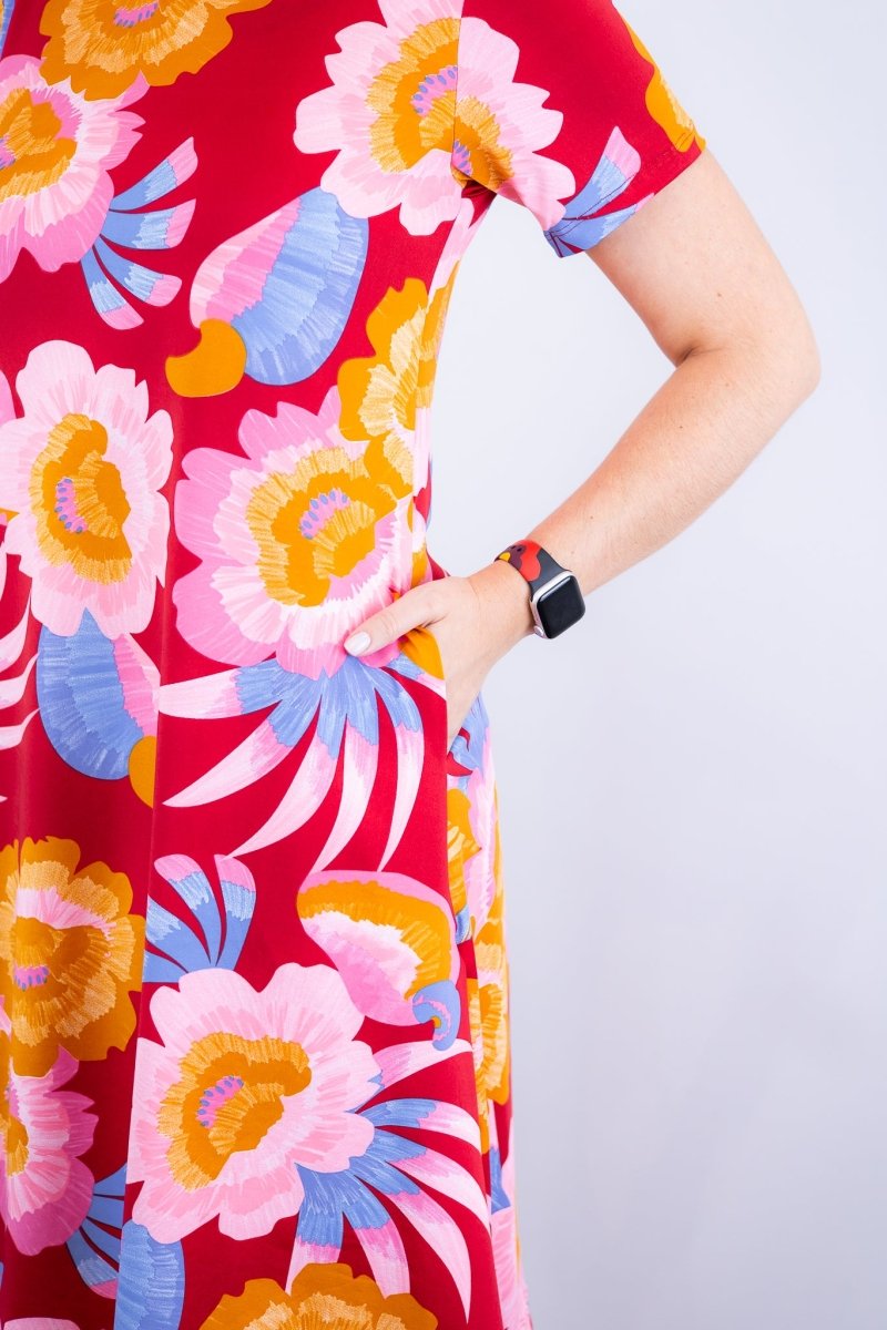 Vestido Sara - Malha Confort Deluxe Midi com Mangas e Bolsos - Naguirre Shop