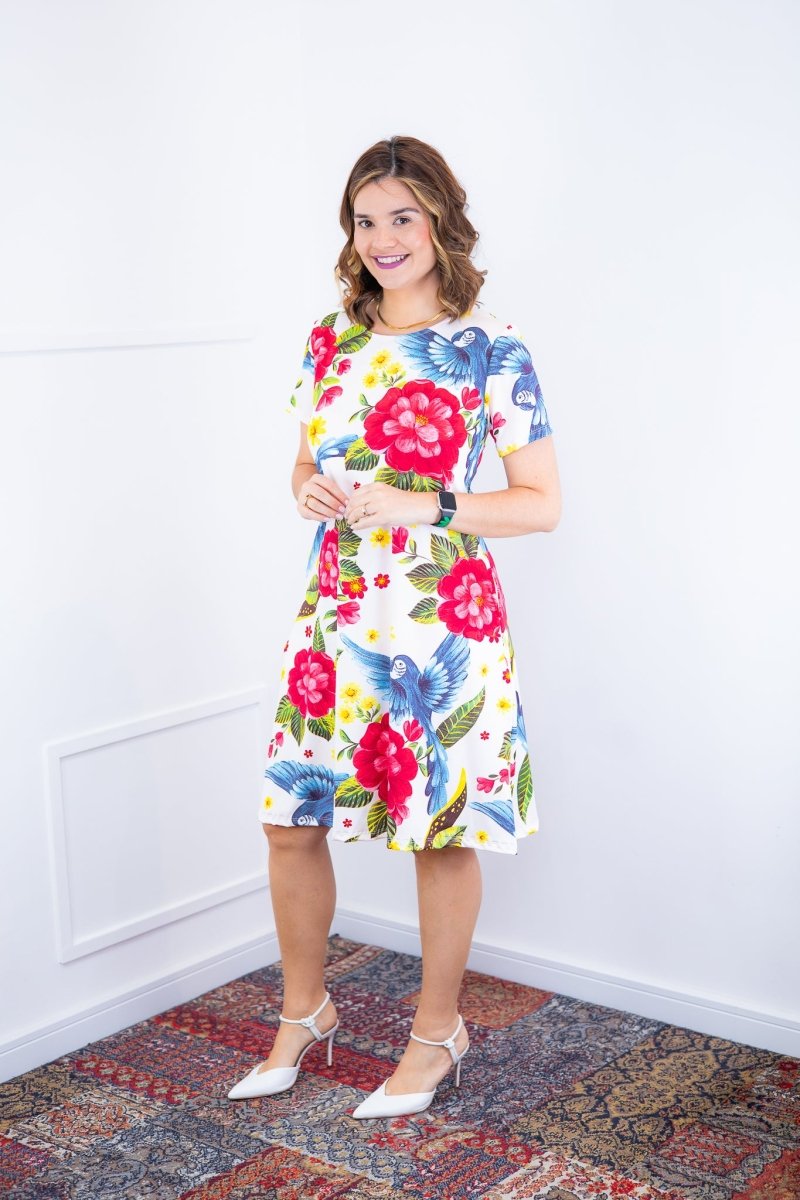 Vestido Sara - Malha Confort Deluxe Midi com Mangas e Bolsos - Naguirre Shop