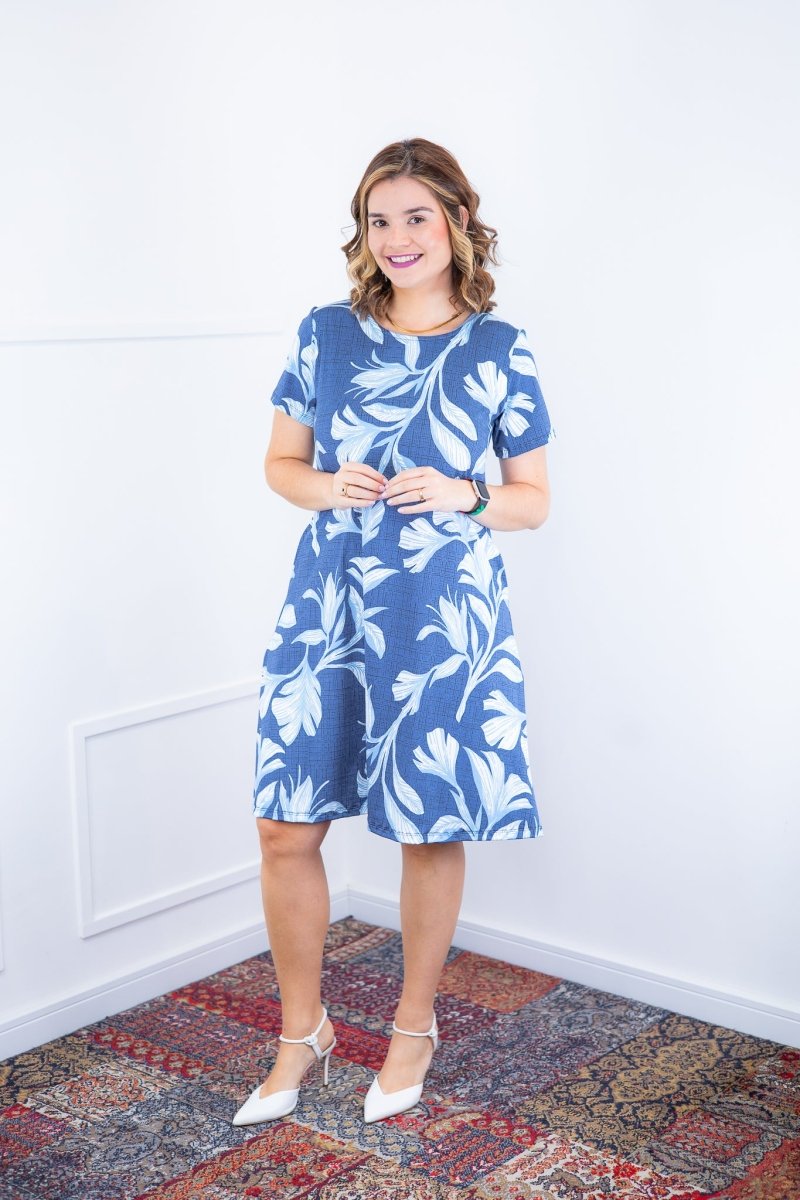 Vestido Sara - Malha Confort Deluxe Midi com Mangas e Bolsos - Naguirre Shop