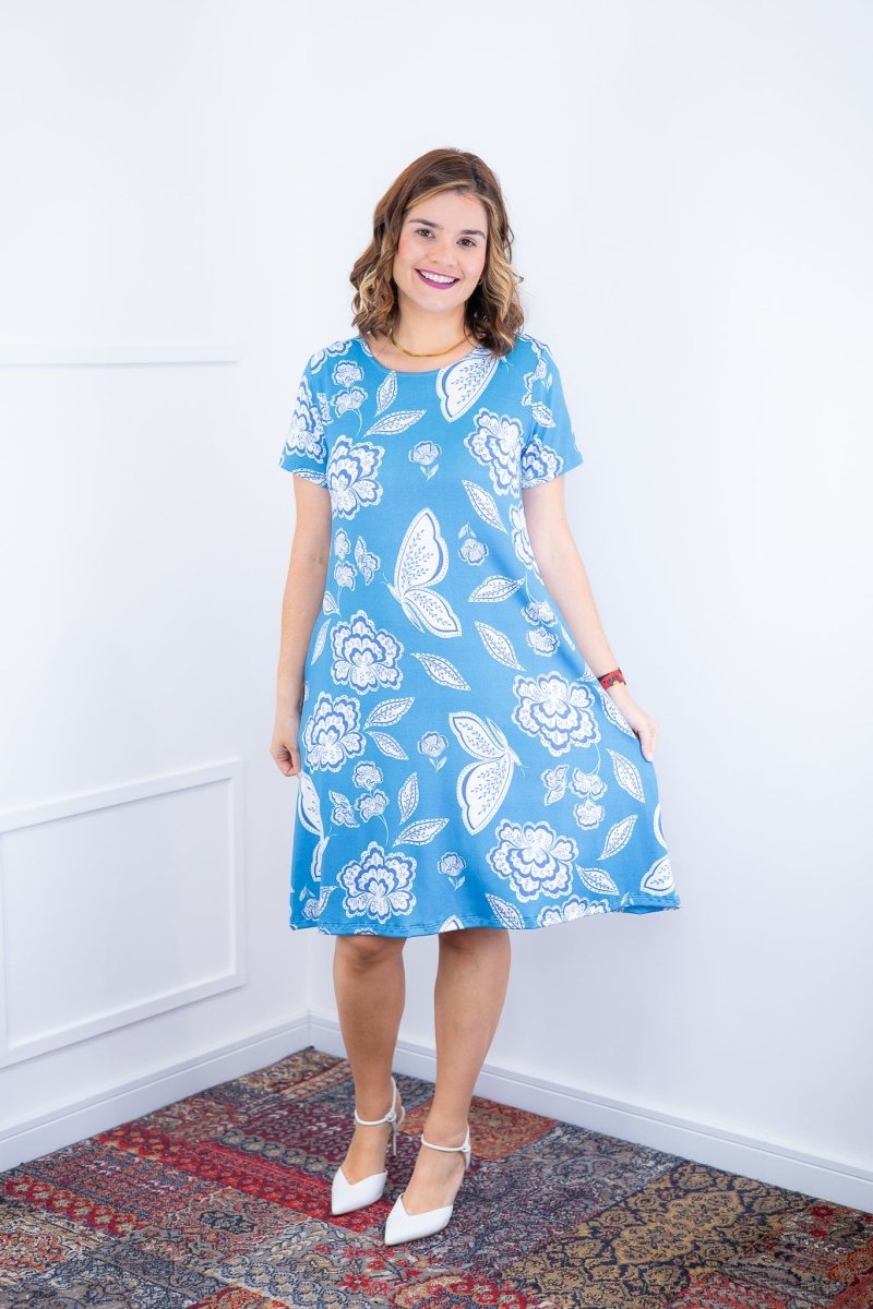 Vestido Sara - Malha Confort Deluxe Midi com Mangas e Bolsos - Naguirre Shop