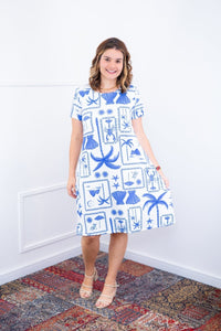 Vestido Sara - Malha Confort Deluxe Midi com Mangas e Bolsos - Naguirre Shop