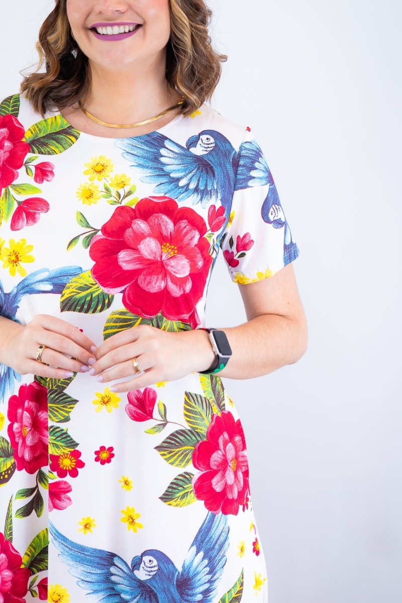 Vestido Sara - Malha Confort Deluxe Midi com Mangas e Bolsos - Naguirre Shop