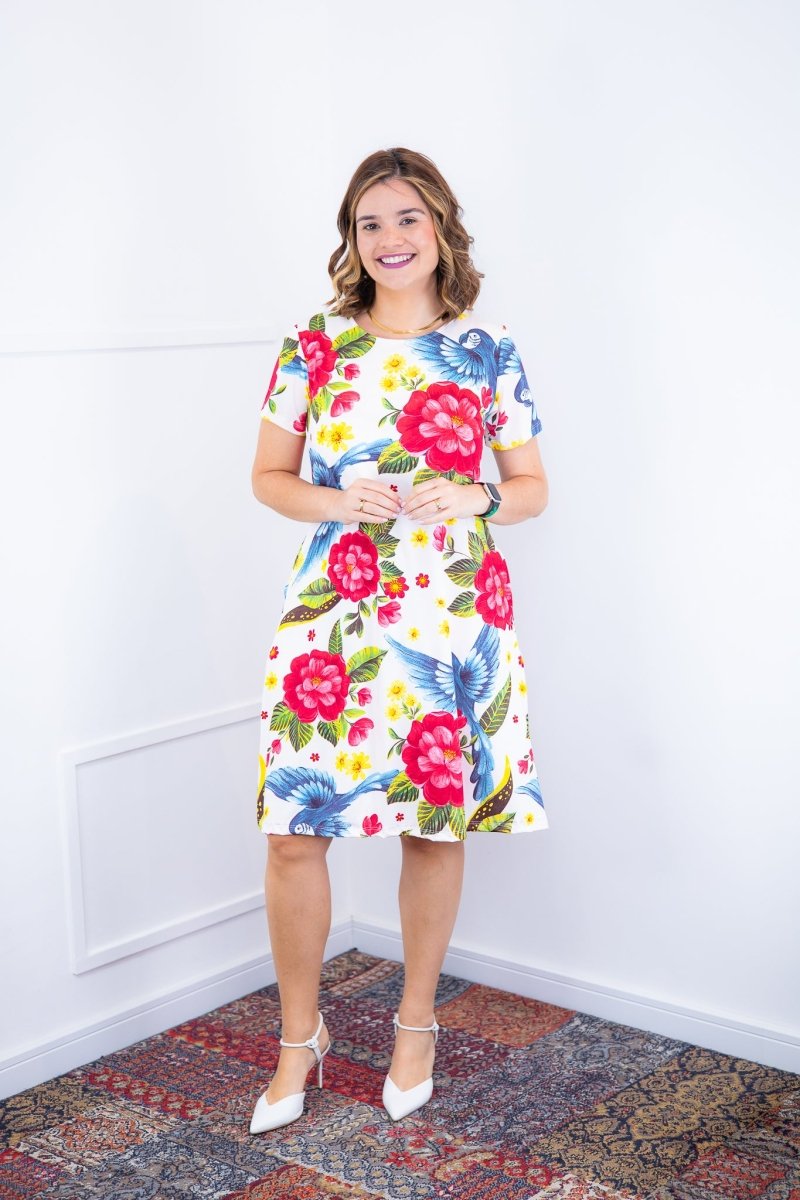 Vestido Sara - Malha Confort Deluxe Midi com Mangas e Bolsos - Naguirre Shop