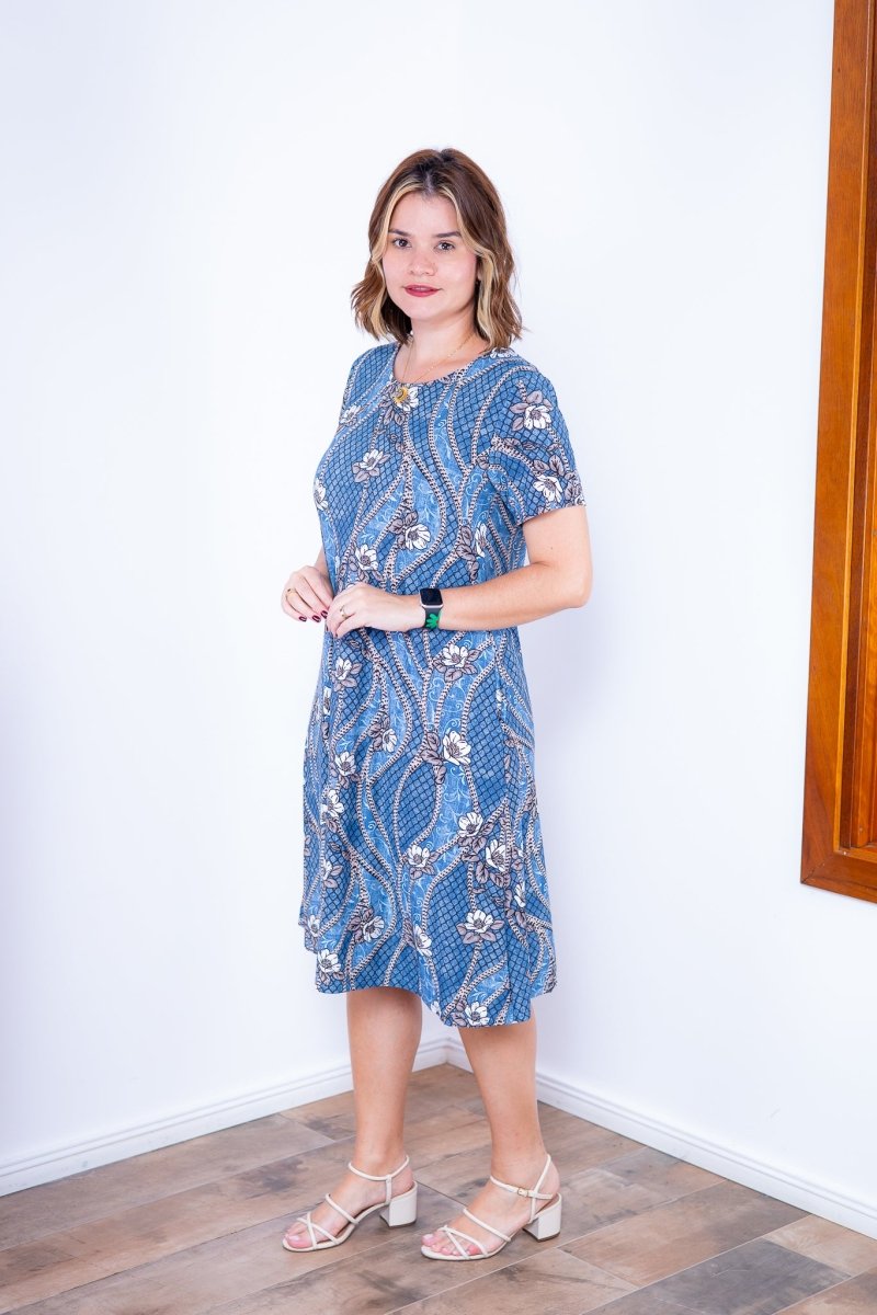 Vestido Sara - Malha Confort Midi com Manga - Naguirre Shop