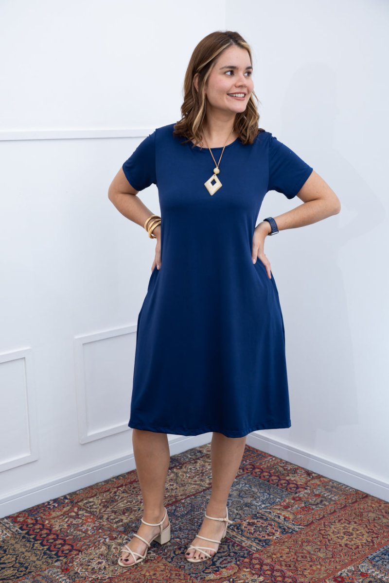 Vestido Sara - Malha Confort Midi com Manga - Naguirre Shop