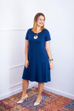 Vestido Sara - Malha Confort Midi com Manga - Naguirre Shop