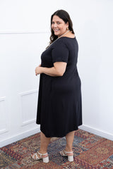 Vestido Sara - Malha Confort Midi com Manga - Naguirre Shop