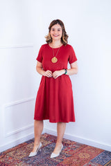 Vestido Sara - Malha Confort Midi com Manga - Naguirre Shop