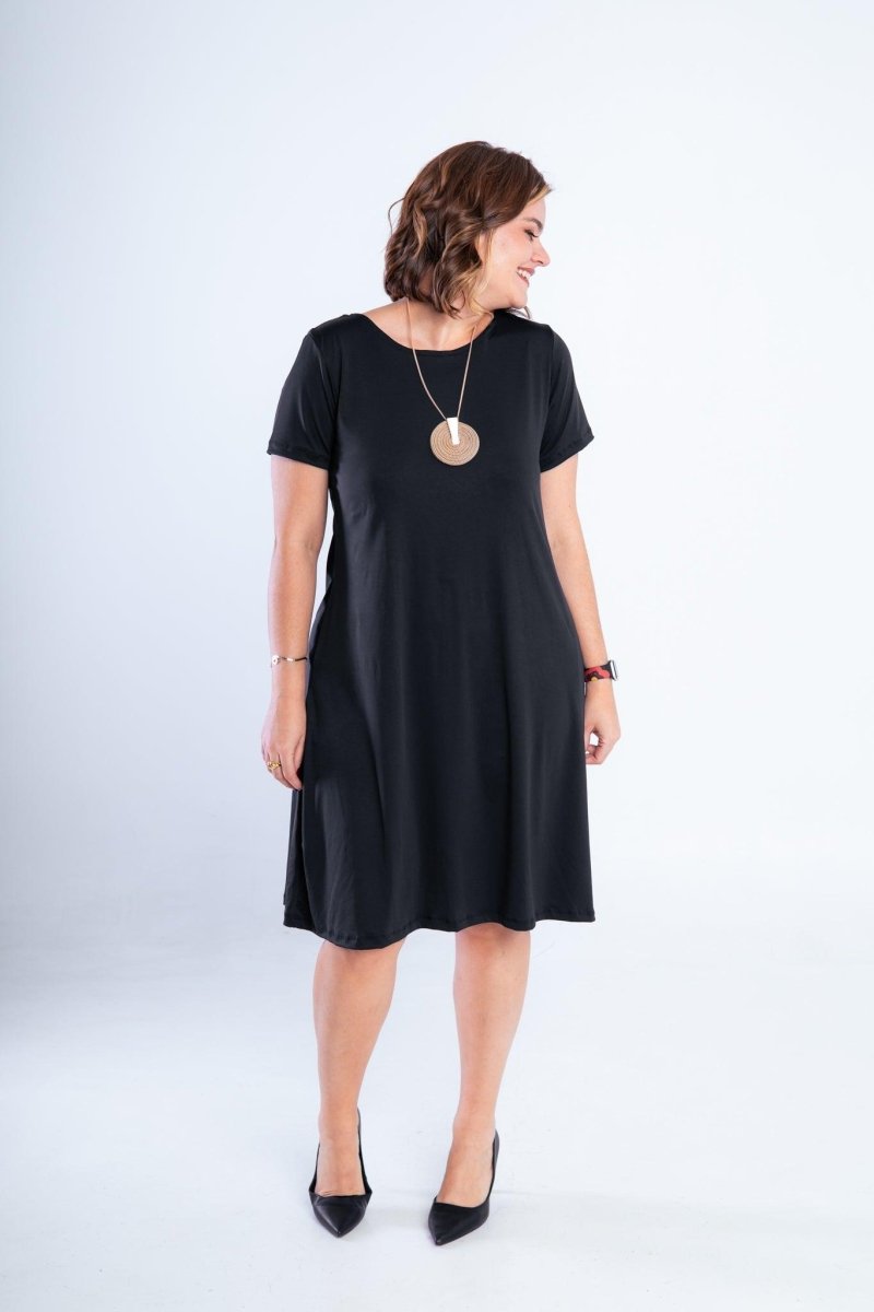 Vestido Sara - Malha Confort Midi com Manga - Naguirre Shop